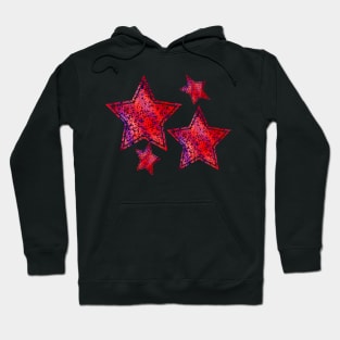 Red and Blue Splatter Stars Hoodie